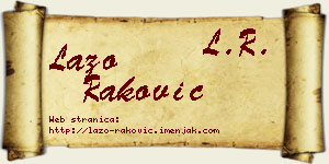 Lazo Raković vizit kartica